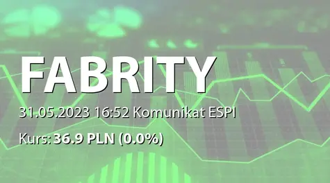 Fabrity Holding S.A.: ZWZ (10:30) - projekty uchwał: obniżenie kapitału, wypłata dywidendy końcowej - 4 PLN, zmiany w RN, zmiana nazwy (2023-05-31)