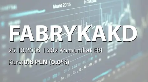 Fabryka Konstrukcji Drewnianych S.A.: Podjęcie przez Zarząd uchwały ws. emisji osiemnastomiesięcznych zabezpieczonych obligacji serii B (2013-10-25)