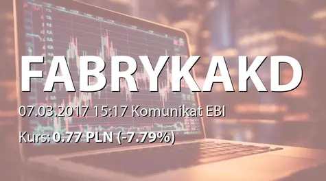 Fabryka Konstrukcji Drewnianych S.A.: Przedterminowy wykup obligacji serii H (2017-03-07)