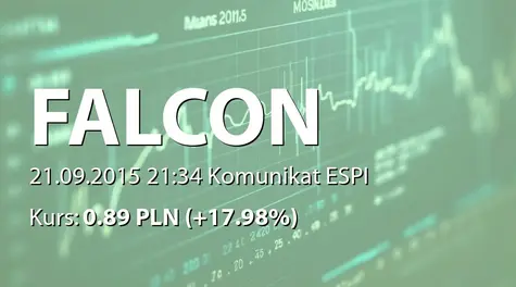 Falcon 1 Green World S.A.: Korekta raportu ESPI nr 12/2015 (2015-09-21)