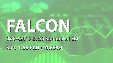 Falcon 1 Green World S.A.: NWZ - podjęte uchwały: emisja akcji serii H, zmiana oznaczenia akcji, zmiany w statucie, scalenie akcji 243:1, renominacja akcji (2015-04-08)