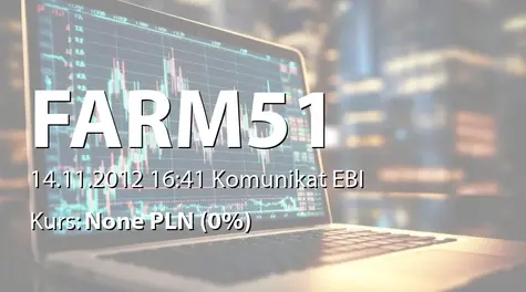The Farm 51 Group S.A.: Korekta uzupełnienia informacji dot. dojścia do skutku emisji obligacji serii A (2012-11-14)