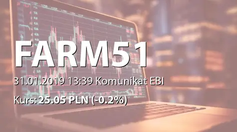 The Farm 51 Group S.A.: Terminy przekazywania raportĂłw okresowych w 2019 r. (2019-01-31)
