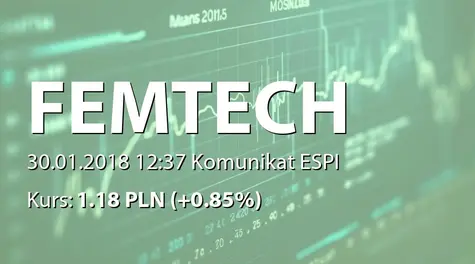 Femion Technology S.A.: Aneks do umowy kredytowej spółki zależnej (2018-01-30)