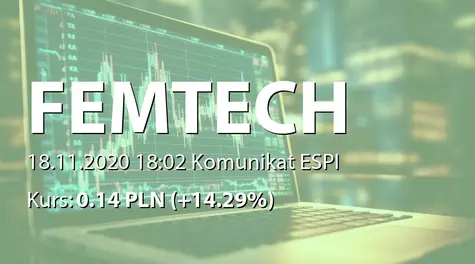 Femion Technology S.A.: Brak przypadku naruszenia warunków emisji obligacji serii AP i AS (2020-11-18)