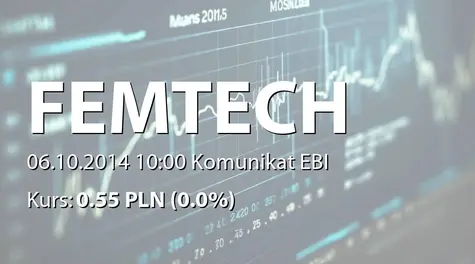 Femion Technology S.A.: Wartość udzielonych pożyczek we wrześniu 2014 (2014-10-06)