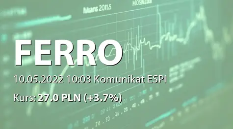 Ferro S.A.: Decyzja Organu II instancji ws. określenia zobowiązania podatkowego w podatku dochodowym za 2017 rok (2022-05-10)