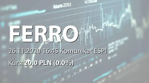 Ferro S.A.: Przedwstępna umowa sprzedaży akcji Termet SA i udziałów w Tester sp. z o.o. (2020-11-26)