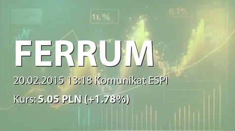 Ferrum S.A.: Umowa z Isoplus Fernwarmetechnik Ges. m.b.H (2015-02-20)