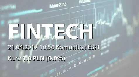 Fintech S.A.: Sprzedaż akcji przez Filipa Pałęza (2017-04-21)
