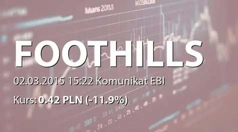FOOTHILLS S.A.: Naruszenie dobrych praktyk w zakresie publikacji raportów bieżących (2015-03-02)
