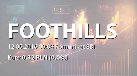 FOOTHILLS S.A.: Zmiana terminu przekazania SA-R 2015 i SA-RS 2015 (2016-05-12)