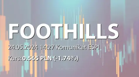 FOOTHILLS S.A.: ZWZ (09:00) - projekty uchwał: pokrycie straty za rok 2023, dalsze istnienie Spółki (2024-05-24)