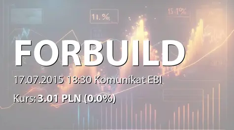 FORBUILD S.A.: Korekta raportu EBI nr 14/2015 (2015-07-17)