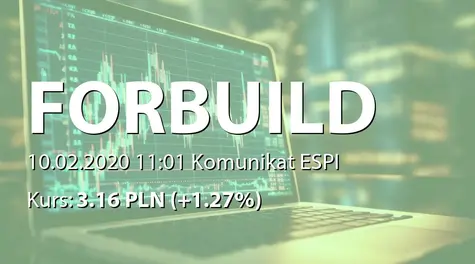 FORBUILD S.A.: NWZ - podjęte uchwały: 0.28 PLN dywidendy z kapitału zapasowego (2020-02-10)