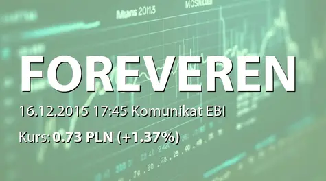 Forever Entertainment S.A.: Objęcie akcji przez członka Zarządu (2015-12-16)