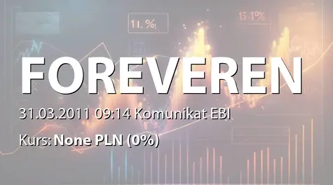 Forever Entertainment S.A.: Wniosek o wyznaczenie pierwszego i ostatniego dnia notowań dla PP akcji serii E dopuszczonych do obrotu na NewConnectt (2011-03-31)