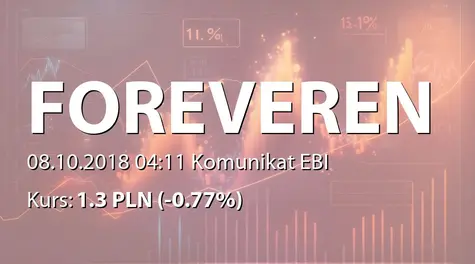 Forever Entertainment S.A.: Zmiana terminu przekazania SA-Q3 2018 (2018-10-08)