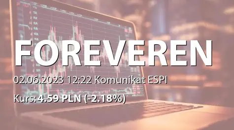 Forever Entertainment S.A.: ZWZ (13:00) - projekty uchwał: pokrycie straty z lat ubiegłych, wypłata dywidendy - 0,10 PLN (2023-06-02)