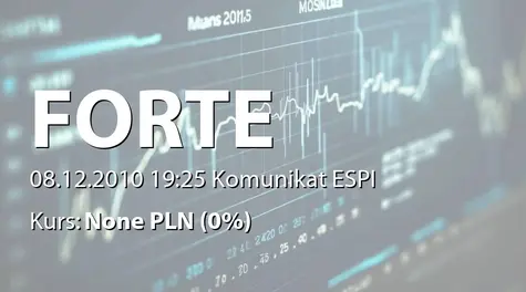 Fabryki Mebli Forte S.A.: Umowa z PKO BP SA - 64,7 mln zł (2010-12-08)