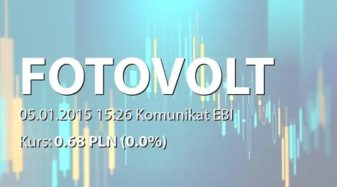 Foto Volt Eko Energia S.A.: Wartość aktywów pod zarządzaniem spółki zależnej na koniec IV kwartału 2014 roku (2015-01-05)