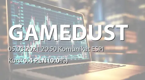 Gamedust spółka akcyjna: Przeniesienie przedsiębiorstwa Spółki do firmy zależnej (2021-03-05)