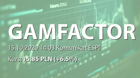 Gaming Factory S.A.: NWZ - lista akcjonariuszy (2020-10-15)