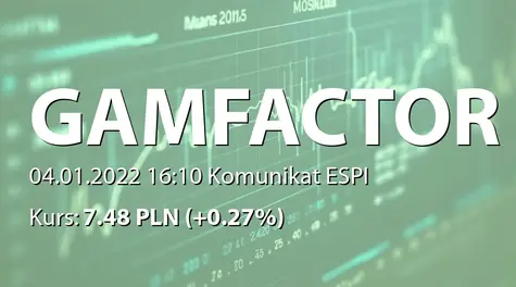 Gaming Factory S.A.: Terminy publikacji raportów okresowych w 2022 roku (2022-01-04)