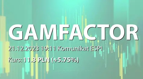 Gaming Factory S.A.: Zakończenie procesu przyspieszonej budowy księgi popytu na akcje (2023-12-21)