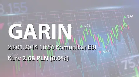 Garin S.A.: Terminy przekazywania raportów okresowych w 2014 r. (2014-01-28)
