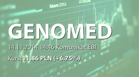 Genomed S.A.: SA-Q3 2014 (2014-11-14)