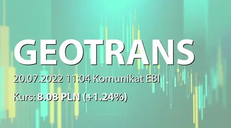 Geotrans S.A.: Rejestracja warunkowego podwyższenia kapitału w KRS (2022-07-20)