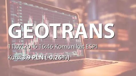 Geotrans S.A.: Sprzedaż akcji przez podmiot powiązany (2016-07-11)