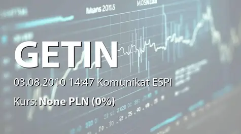 Getin Holding S.A.: Informacja dot. zapisów na akcje serii N obejmowane w amch programu opcji menadżerskich (2010-08-03)