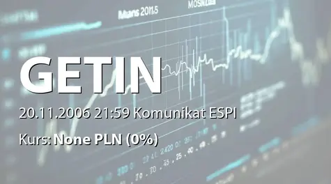 Getin Holding S.A.: Zakończenie subskrypcji akcji serii M (2006-11-20)