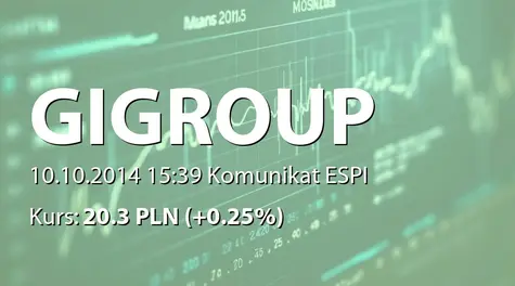 GI GROUP POLAND S.A.: Rejestracja w KRS zmian w staticie i powołania Wiceprezesa Zarządu (2014-10-10)