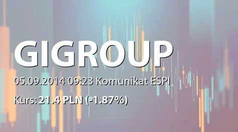 GI GROUP POLAND S.A.: Spełnienie ostatniego warunku zawieszającego przewidzianego w umowie joint-venture (2014-09-05)