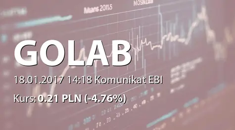 Golab S.A.: Terminy przekazywania raportĂłw w 2017 roku (2017-01-18)