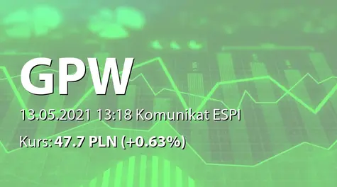 Giełda Papierów Wartościowych w Warszawie S.A.: Rekomendacja Zarządu ws. ustalenia terminów dnia dywidendy i dnia wypłaty dywidendy (2021-05-13)