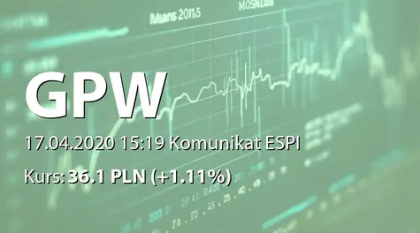 Giełda Papierów Wartościowych w Warszawie S.A.: Rekomendacja Zarządu ws. wypłaty dywidendy - 2,40 PLN (2020-04-17)