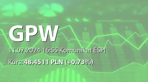 Giełda Papierów Wartościowych w Warszawie S.A.: ZWZ - podjęte uchwały: udzielenie absolutorium członkom Zarządu i RN (2024-07-11)