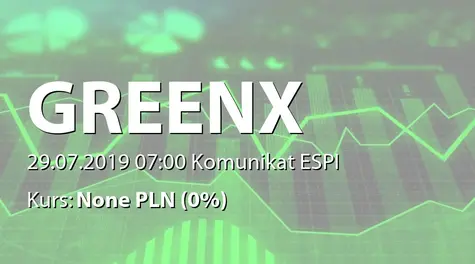 GreenX Metals Limited: Wybrane dane kwartalne - wersja angielska (2019-07-29)