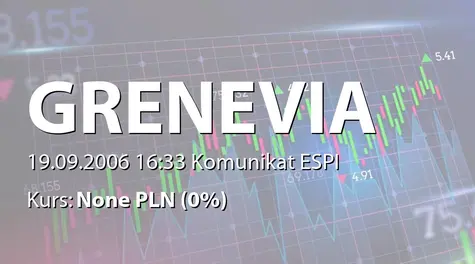 GRENEVIA S.A.: Ustanowienie hipoteki na rzecz banku Nordea Bank Polska SA (2006-09-19)