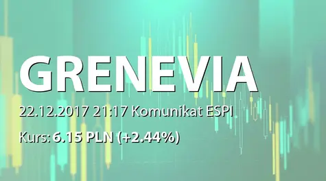 GRENEVIA S.A.: Wyjaśnienie dotyczące treści raportu ESPI 87/2017 (2017-12-22)