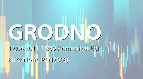 Grodno S.A.: Wyznaczenie pierwszego dnia notowań PDA serii B (2011-04-12)