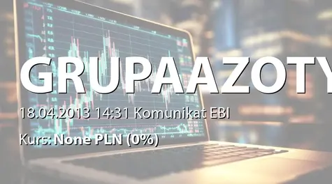 Grupa Azoty S.A.: Incydentalne naruszenie zasad dobrych praktyk spółek notowanych na GPW (2013-04-18)