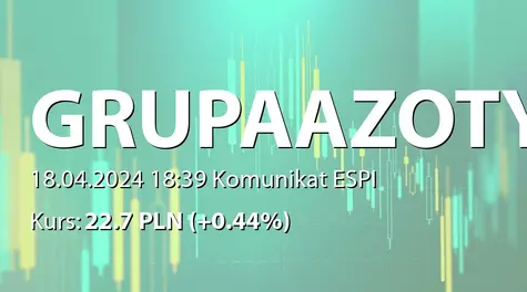 Grupa Azoty S.A.: NWZ (10:00) - zwołanie obrad, porządek obrad (2024-04-18)