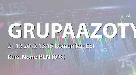 Grupa Azoty S.A.: Oświadczenie o niestosowaniu wybranych zasad Dobrych Praktyk Spółek notowanych na GPW (2012-12-21)