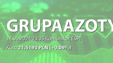 Grupa Azoty S.A.: Umowa zmieniająca do umowy stabilizacyjnej przez spółkę zależną (2024-06-14)