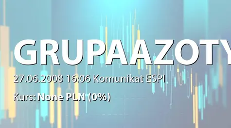 Grupa Azoty S.A.: Wprowadzenie do obrotu akcji serii AA oraz PDA serii B (2008-06-27)